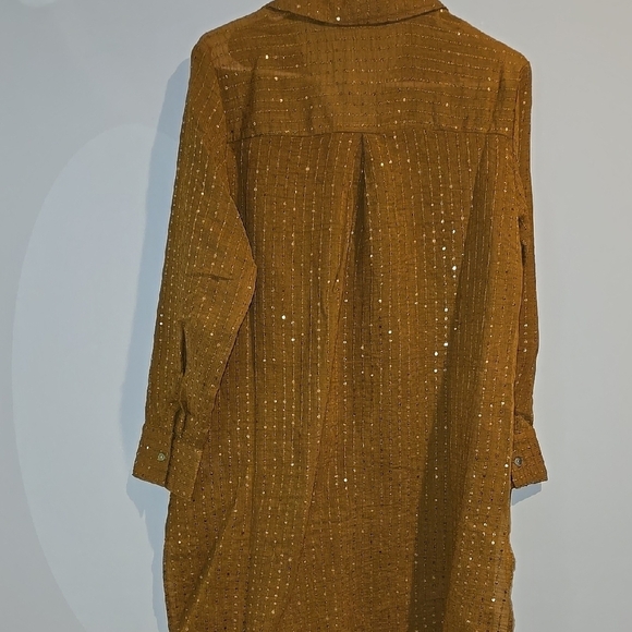 Colleen Lopez Brown Casual Button Down Shirt Relaxed Fit - Picture 5 of 6